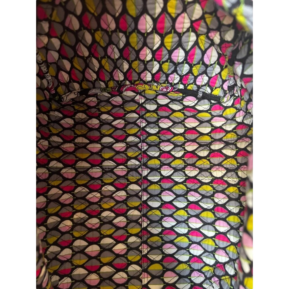 Vera Bradley Quilted Travel Tote Bag 20" Moon Blooms VGUC Black Pink Green White - Picture 4 of 16